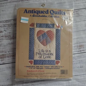 DIMENSIONS PATCHWORK OF LOVE CRAFT KIT ANTIQUED QUILTS VINTAGE - Picture 1 of 5