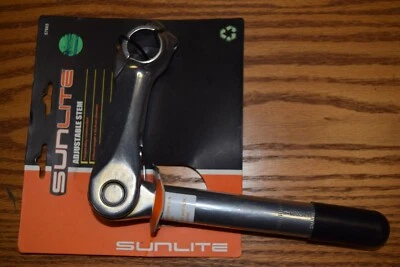 Stem MTB Sunlite Adjustable Alloy 1-1/8inx110x180 25.4 Clamp Silver  57665 - Image 1 of 2