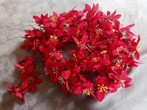 One Strand Vintage Poinsettia 68" Strand of Garland - Picture 1 of 5
