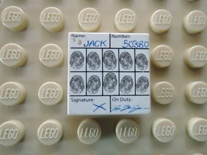 Lego 1 x piastrella 3068pb0061 bianco 2x2 letto Jack impronte digitali 7035 7237 - Foto 1 di 1