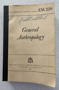 General Anthropology War Department Armed Forces EM 226 Pub 1938 USAF  - Picture 1 of 5