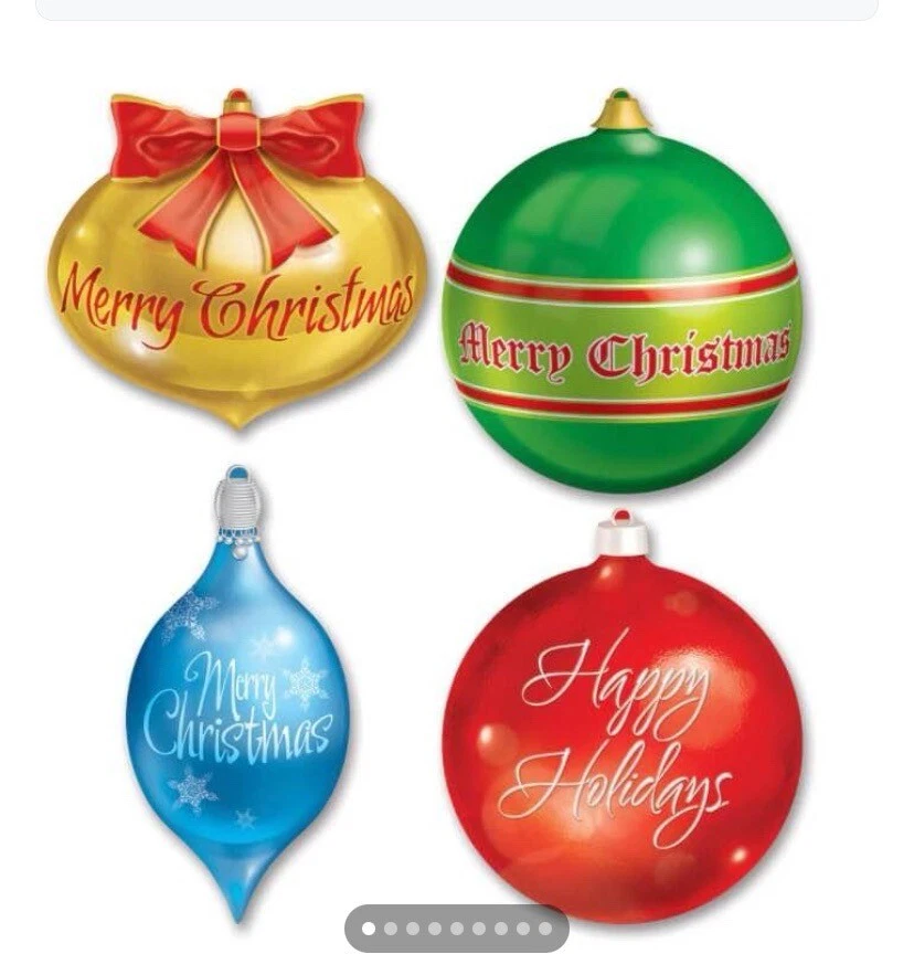 Christmas Ornament 16-Inch Cutout Set 4 Pack Christmas Party Decorations - Image 1 of 4
