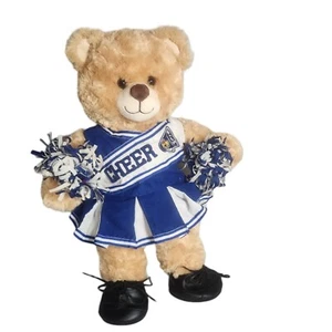 Conjunto y pompones Build-A-Bear BAB animadora azul y blanco SIN OSO - Imagen 1 de 8