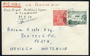 Australian Aerophilately - 19 Feb.1930 (AAMC.152a) Anthony's Lagoon - Camooweal - Picture 1 of 1