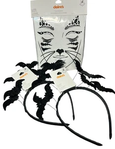 3 Pcs Halloween Claire’s 1 Face stickers 2 Headband Hair Accessories Party Girls - Picture 1 of 3