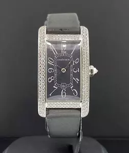 Cartier Tank Americaine Medium Factory Diamond WB710002 Automatic 18k White Gold - Picture 1 of 1