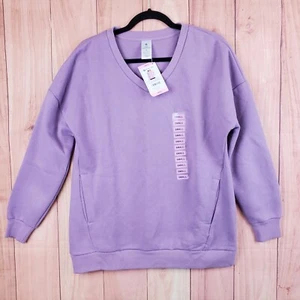 Members Mark Womens Purple V Neck Cozy Sweatshirt Sz Small Long Sleeve NEW NWT - Picture 1 of 8