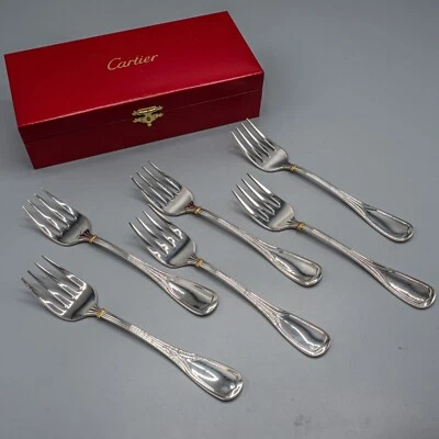 Cartier Du Prince Silverplate Salad Forks in Box Set of 6 - FREE USA SHIPPING - Image 1 of 4
