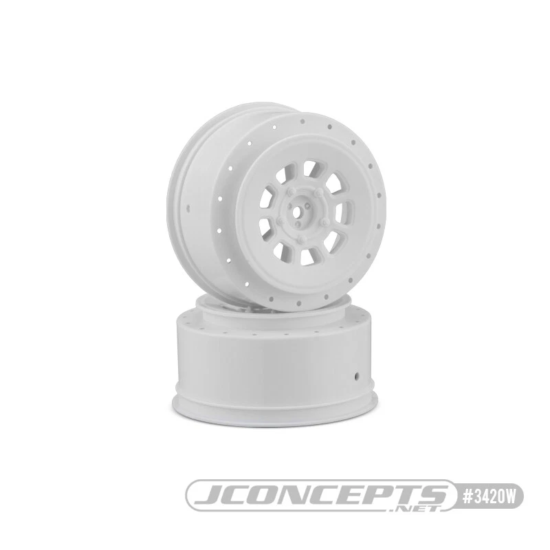 JCO3420W JConcepts 9-Shot 12mm Hex +3mm Offset Wheel White for SC10 / Sc6.1 2pc - Image 1 of 1