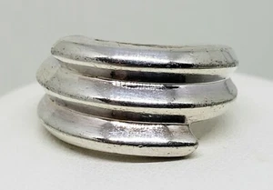Vintage Iator 925 Sterling Silver Ridged Ring Band - Sz 5 - Picture 1 of 7