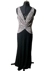 Vintage J Robhoff Couture Dress Women Medium Maxi Stretch Black Sequins Rayon - Picture 1 of 13