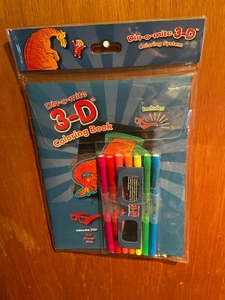 Din-O-Mite 3-D Coloring Book w/3D Glasses *NEW* b2 - Picture 1 of 5
