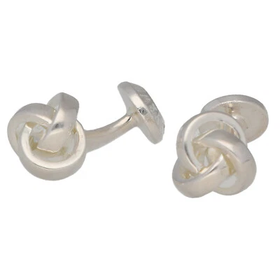 Gemelos para hombre Charles Tyrwhitt diseño nudo de plata de ley Foto 1 de 4