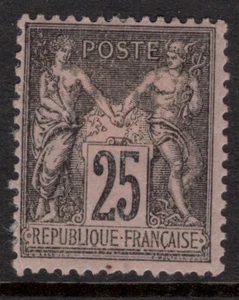 FRANCIA 1884 Sage 25c.nero su rosa, nuovo, bello! - Foto 1 di 2