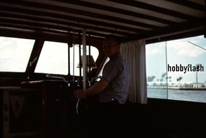 Vintage 35MM Slide Man Driving the fishing boat 60’s - Picture 1 of 2