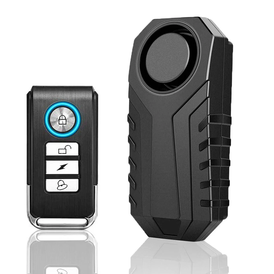 Wireless Anti-Theft Vibration Motorcycle Bike Alarm Remote Waterproof Bicycle US - Image 1 of 4