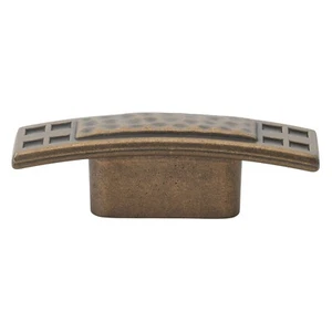 GlideRite 2-1/2" Hammered Style Rectangle Cabinet Knob Antique Brass - 5431-AB-1 - Picture 1 of 3
