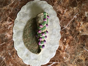 Beautiful Wall Pocket~Handmade Clay Pottery~Grapes Motif~Never Used~VTG - Picture 1 of 3