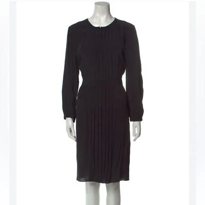 Burberry Brit Crew Neck Black Pleated Midi Dress size 8 - Image 1 of 4