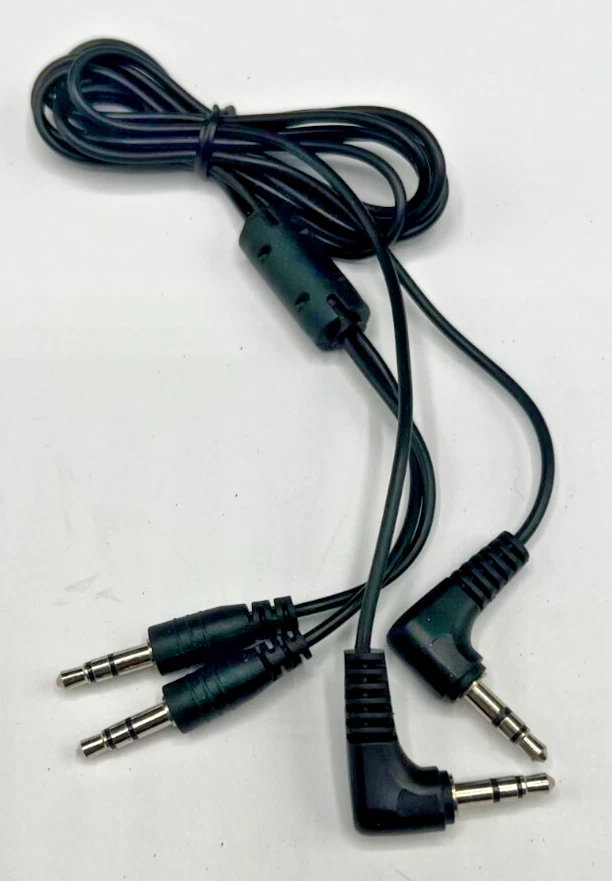 2 -fach  Audio AUX Stereo Kabel Klinken Kabel 3,5mm schwarz gerade / gewinkelt  - Bild 1 von 1