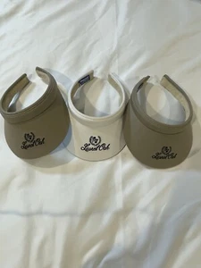 Ladie's Laurel Oak Golf Visor Set of 3 Great Condition Tan & White Made in USA - Picture 1 of 12