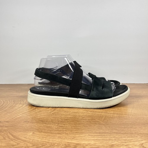Sandali casual donna Ecco Yuma due cinturini neri nabuk comodi taglia US 9 9 5