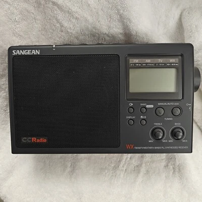 Sangean radio CCRadio AM/FM/Weather, Black, In Good Condition With Cord. Works! - Image 1 of 4