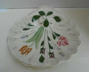 BLUE RIDGE Muschelschale Schale Mayflower Bouquet Bonbon VINTAGE HANDBEMALT 9" - Bild 1 von 3