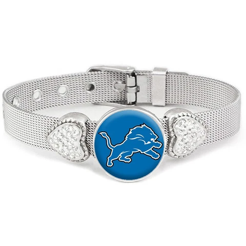Detroit Lions Women's Adjustable Silver Bracelet Jewelry Gift D26 Cover