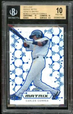 Carlos Correa Rookie 2013 Leaf Rookie Retro Genetic Matris #1 (PRÍSTINO) BGS 10 Foto 1 de 2
