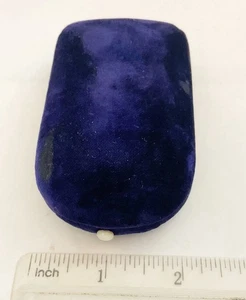 Antiguo joyero de terciopelo azul - Imagen 1 de 6