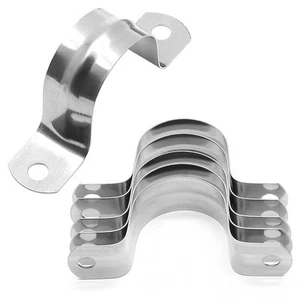 50 Pcs 1-1/4" Stainless Steel Rigid Pipe Strap Clamps, M32 Two Hole Strap U B... - Picture 1 of 7