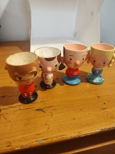 Lot of 4 Vntage Hand Painted Wooden Egg Holders - Picture 1 of 15