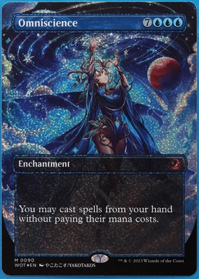 Omniscience (Borderless Confetti) FOIL Wilds of Eldraine Enchanting NM 507229 - Image 1 of 2