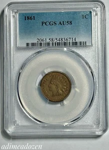 1861 1C Indian Cent (PCGS AU58) FE17691TW - Bild 1 von 4