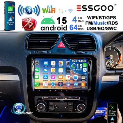 Autoradio 4+64GB Für VW Scirocco 137 138 2008-2014 Android 15 GPS Navi Chat GPT - Bild 1 von 4