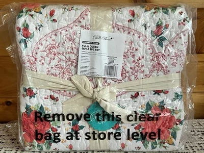 NUEVO Juego de edredón de 3 piezas Pioneer Woman Cheerful Toile vacaciones Navidad completo/reina Foto 1 de 4