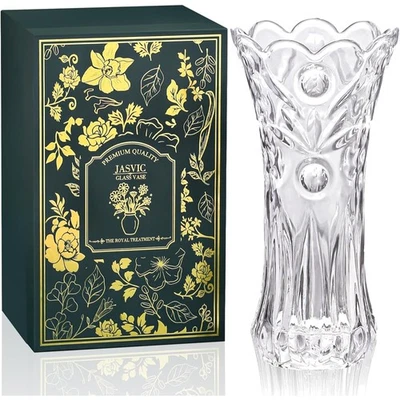 Elegant 12-Inch Crystal Vase with Pearl Design - Luxury Gift Box Included - Image 1 of 4
