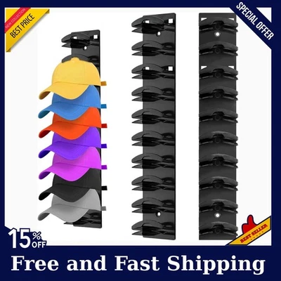 DOBUR 2 Pack Hat Organizer for Baseball Caps, Hat Rack for Wall with Strong Adhesive H