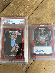Cason Wallace Prizm Red Ice PSA 10 RC & Auto Draft Picks /199 Oklahoma Thunder - Bild 1 von 3
