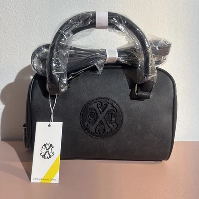 Christian Lacroix Black Denim Satchel Crossbody Jasper PU New MSRP $98 - Image 1 of 4