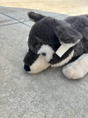 Plow and Hearth Husky NEW Plush Cuddle Body Pillow 50" Dog Stuffed Animal - Image 1 of 4