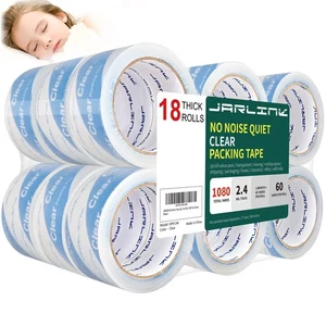 No Noise Clear Quiet Packing Tape (18 Rolls), Heavy Duty Packaging Tape for S... - Picture 1 of 7