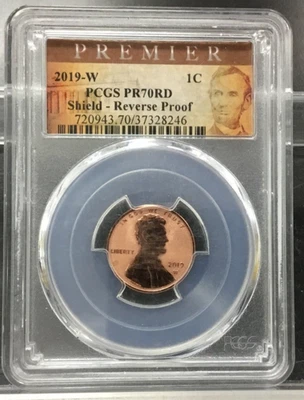 2019-W Lincoln Shield 1c Reverse Proof PR 70 RED PCGS Premier Label - Image 1 of 4