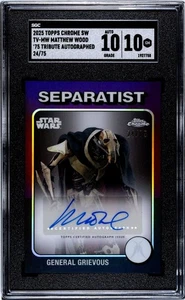 2025 Topps Chrome Star Wars General Grievous 1975 Tribute Insert /75 Auto SGC 10 - Picture 1 of 2