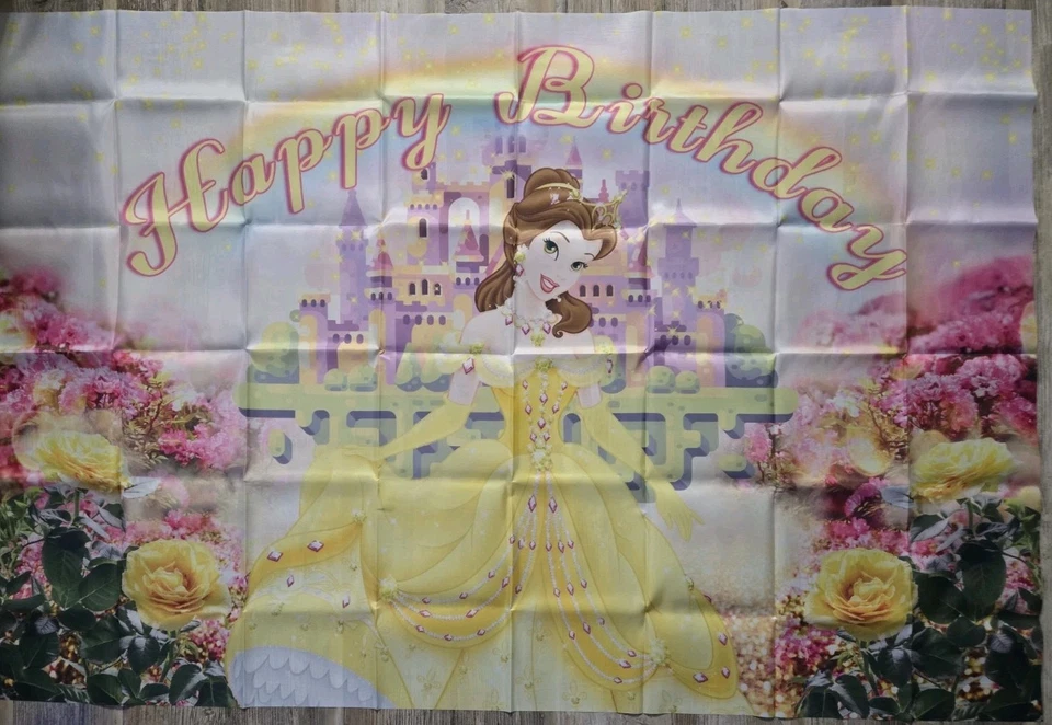 Princess In A Yellow Gown, 58x39 Inch Happy Birthday Banner - Image 1 of 1