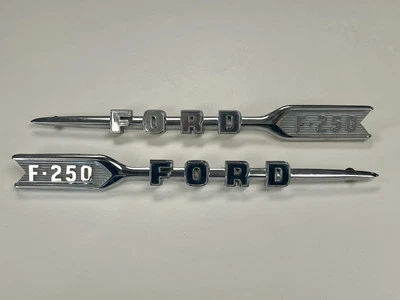 Ford Truck F-250 1960 capó emblemas laterales par original placas de nombre Foto 1 de 4