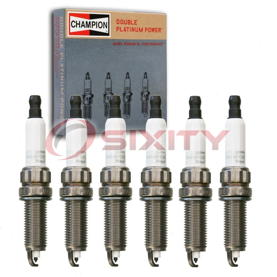6 pc Champion Double Platinum Spark Plugs for 2015-2016 BMW 435i Gran Coupe bk - Image 1 of 4