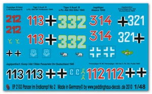 Peddinghaus-Decals 1/48 2103 Réservoir Dans N°2 - Photo 1 sur 1