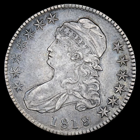 1818 CAPPED BUST HALF DOLLAR ✪ AU ALMOST UNC ✪ 50C SILVER COIN ◢TRUSTED◣ Cover